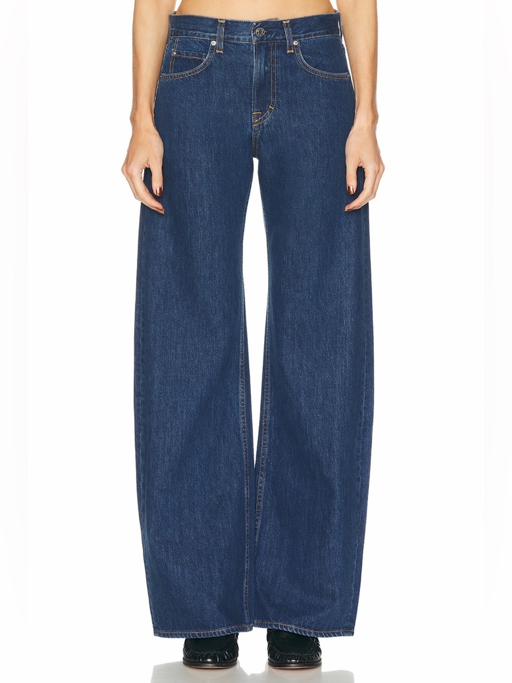 GRLFRND Revolve Rory Low Rise Baggy Relaxed Fit Rodeo Denim Blue Jeans Size 25